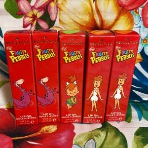 Lot of 5 Flintstones Lip Oil- Dino, Pebbles and Wilma - I Heart Revolution
